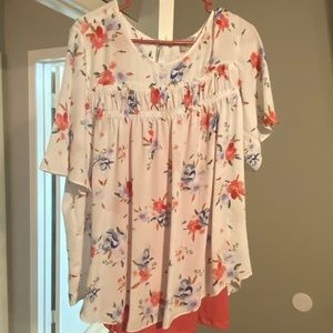 Floral top with cami under